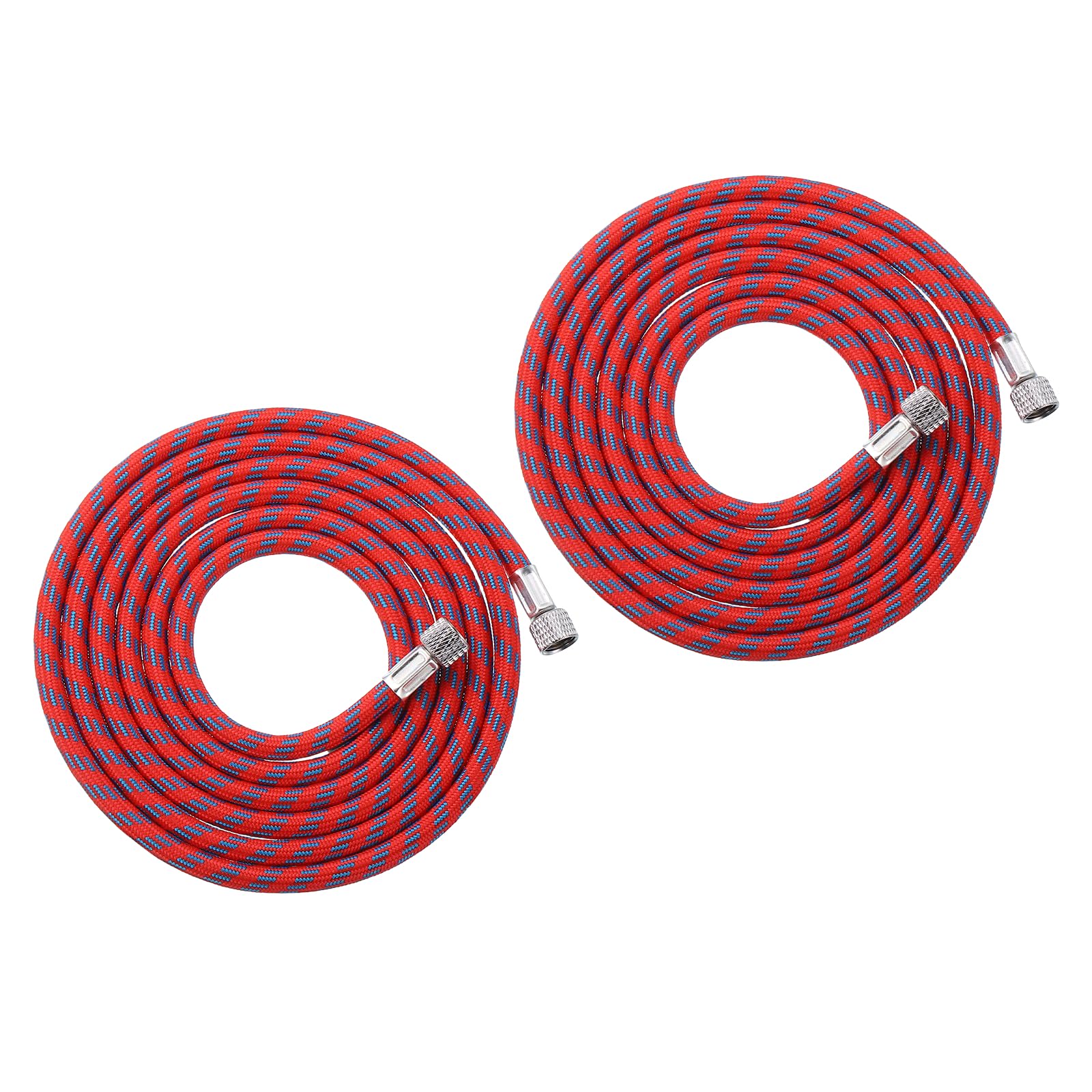 Tuyau pour aérographe 1/8 tressé en nylon rouge de 6ft de PATIKIL avec adaptateur, lot de 2 pcs