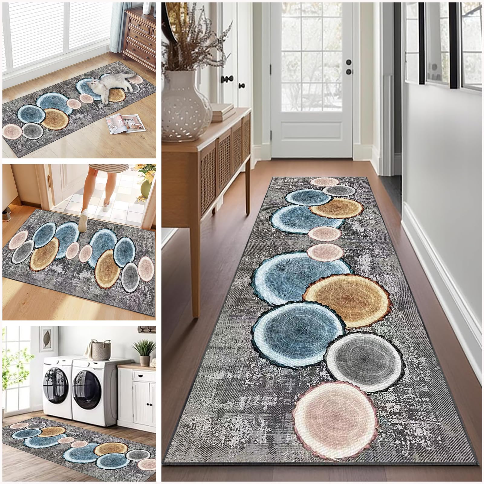 Ruxevnsy 222A Carpet Runners For Hallways 40 X 150 Cm Non-Slip Long Kitchen Rug Washable Runner Rug For Hallway Entryway Kitchen Carpet Runner Heavy-Duty Hall Runner Narrow Rugs Doormat Hallway Kitchen Runner Rug