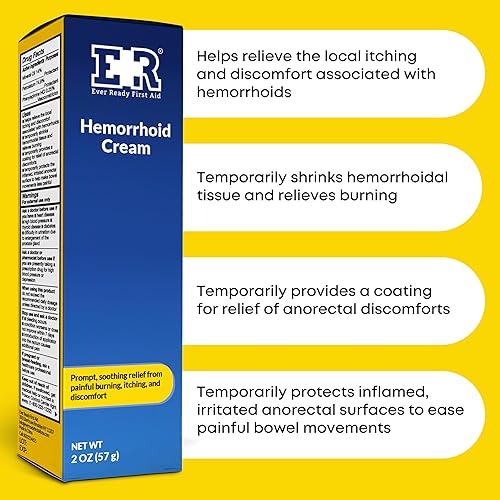 Miniatura 3 de Ever Ready First Aid Ungüento para aliviar el dolor hemorroidal, tratamiento de acción rápida para picazón, hinchazón y alivio del dolor de máxima