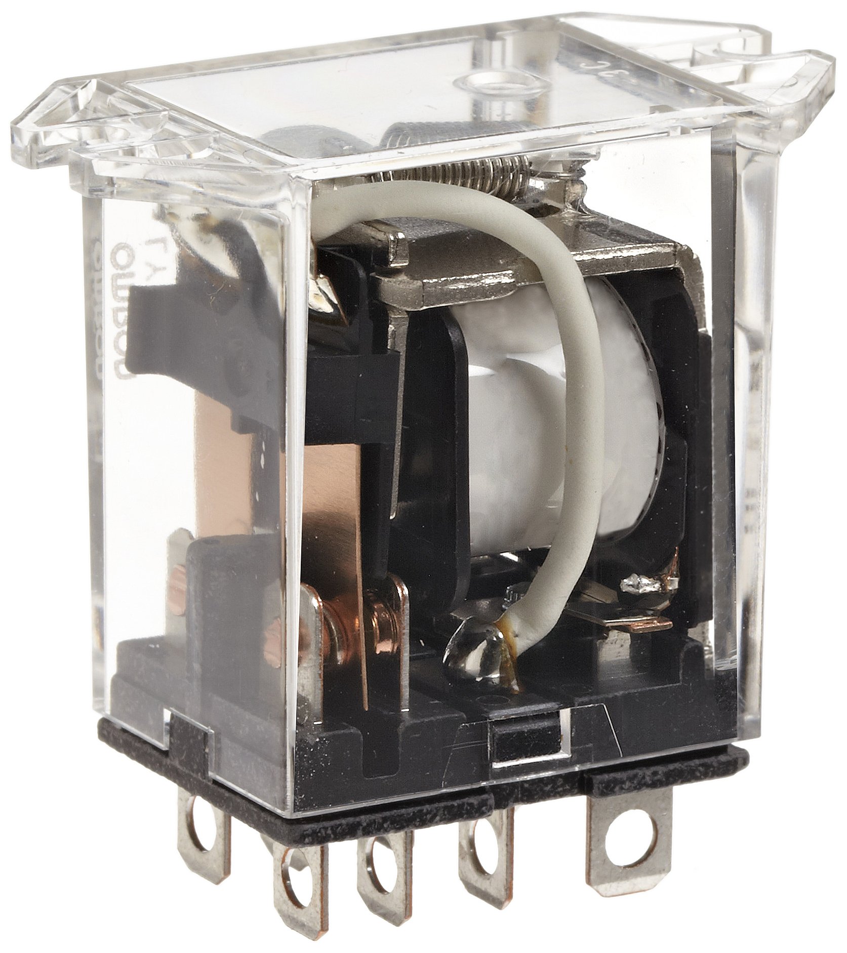 Omron LY2F-DC12 General Purpose Relay, Standard Type, Plug-In/Solder Terminal, Upper Mounting Bracket, Single Contact, Double Pole Double Throw Contacts, 75 mA Rated Load Current, 12 VDC Rated Load Voltage