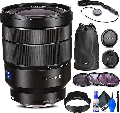Sony Vario-Tessar T FE 0.630-1.378in f4 ZA OSS lente (SEL1635Z) + kit de filtro + protector de tapa de lente + kit de limpieza + más (renovado) Sony Vario-Tessar T FE 0.630-1.378in f4 ZA OSS lente (SEL1635Z) + kit de filtro + protector de tapa de lente + kit de limpieza + más (renovado)