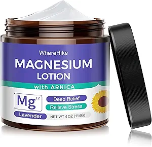 Magnesium Lotion with Arnica - Magnesium Cream for Sleep & Pain, Muscle Relaxation, Deeply Soothing Formula for Daily Hydration - Lavender