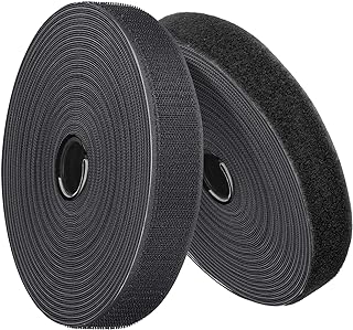 Tiras negras de 1.2 pulgadas x 10 pies con adhesivo, cinta autoadhesiva resistente, cintas autoadhesivas de doble cara, tiras adhesivas para bricolaje para oficina en casa