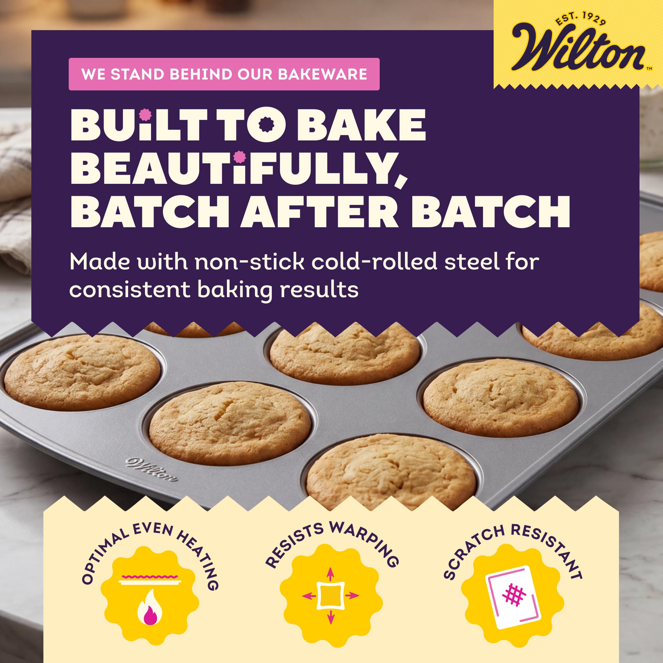 Wilton Gold Non-Stick Muffin Top Pan - PFAS Free -6