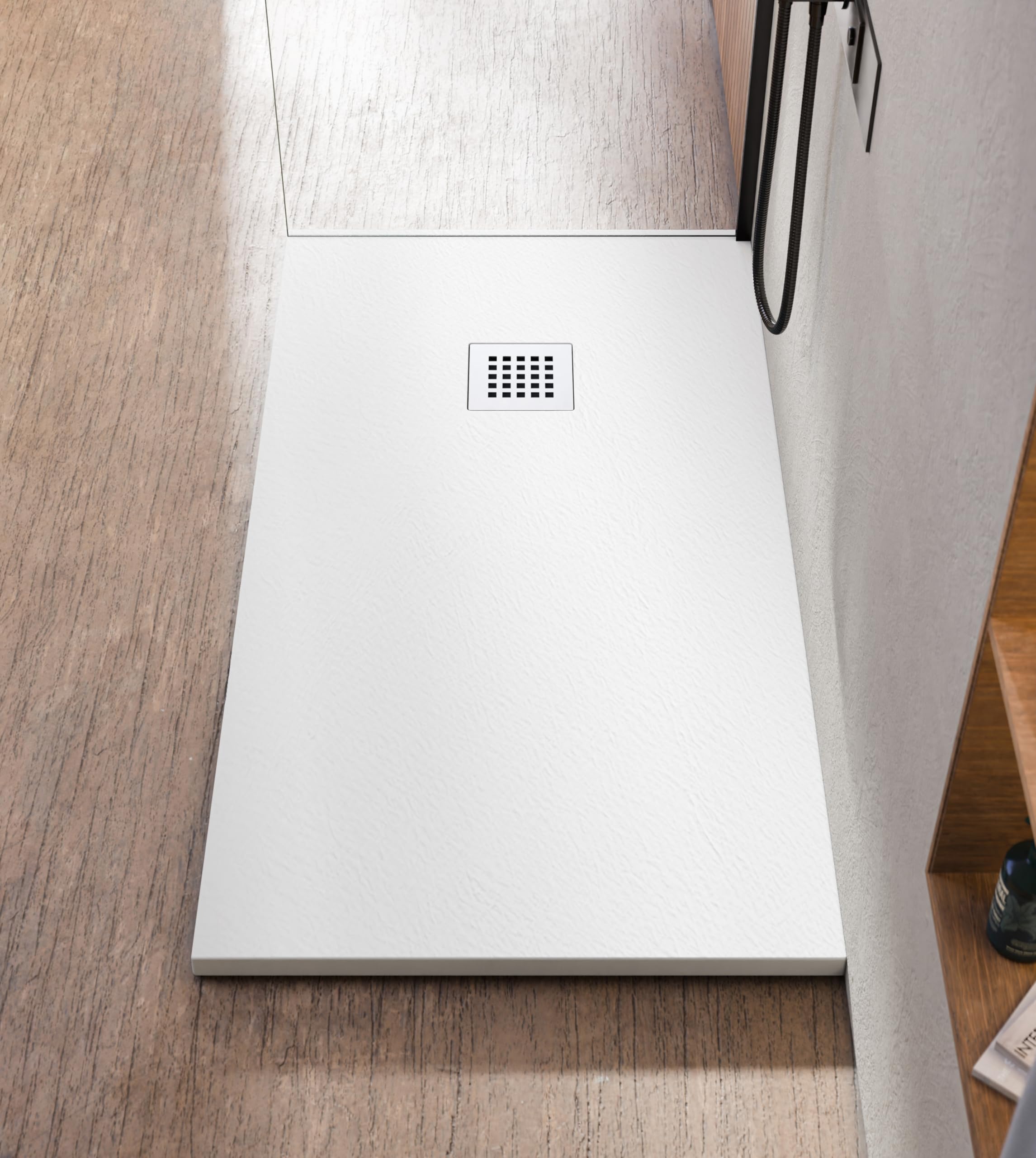 BELLOBATH Plato de Ducha de Resina Antideslizante Blanco 70 X 90 cm