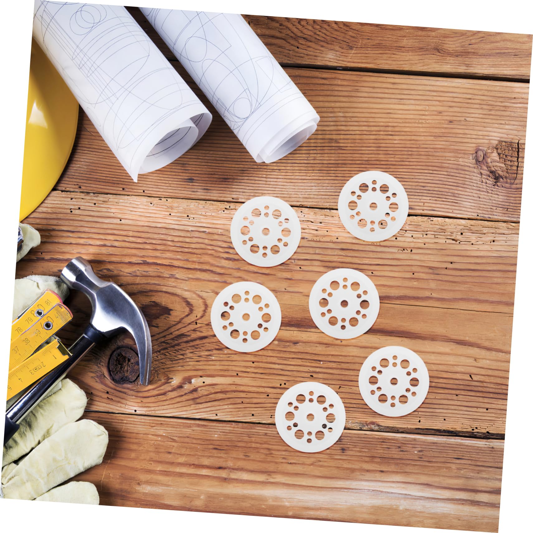 Arandelas de Plástico Blanco 45mm 200 Uds para Paneles | Polipropileno, Distribución de Carga y Fijación Segura, Uso en Construcción y Renovación