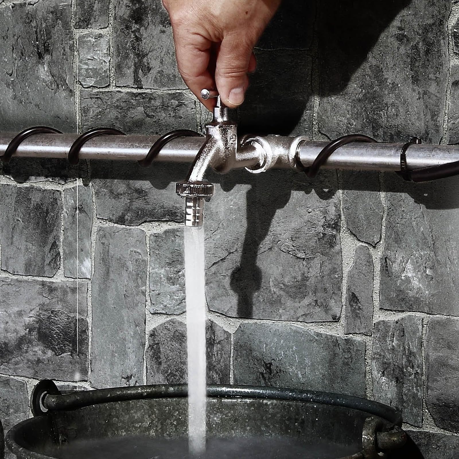 CPROSP 1m Heizkabel 250V 24W/m, Frostschutz Wasserleitung Heizband, Heizleitung mit Schutzkontaktstecker, Dachrinnenheizung Frost, eisfrei Heizleitung mit Thermostat für Wasserleitungen oder Pflanzen