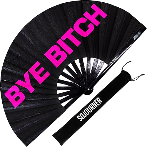 Miniatura 12 de SoJourner Bags Rave Fan – Abanico plegable grande – Abanico de mano Clack para raves, Halloween, Burlesque, atuendos arcoíris para mujeres y