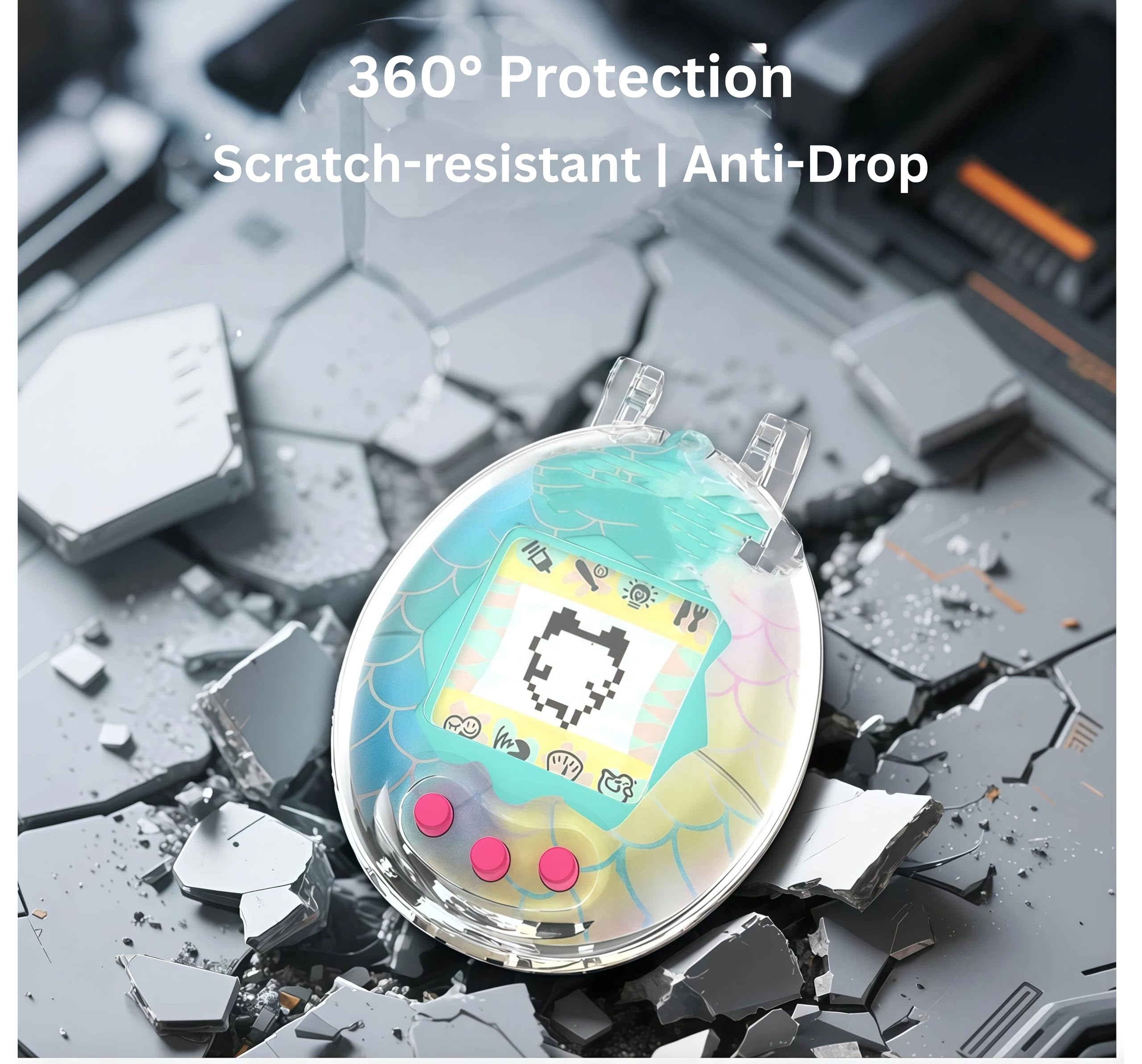 Custodia Protettiva Rigida Trasparente per Tamagotchi Original Generazioni 1, 2 e 3 | Custodia Antiurto per Giocattolo Animale Virtuale