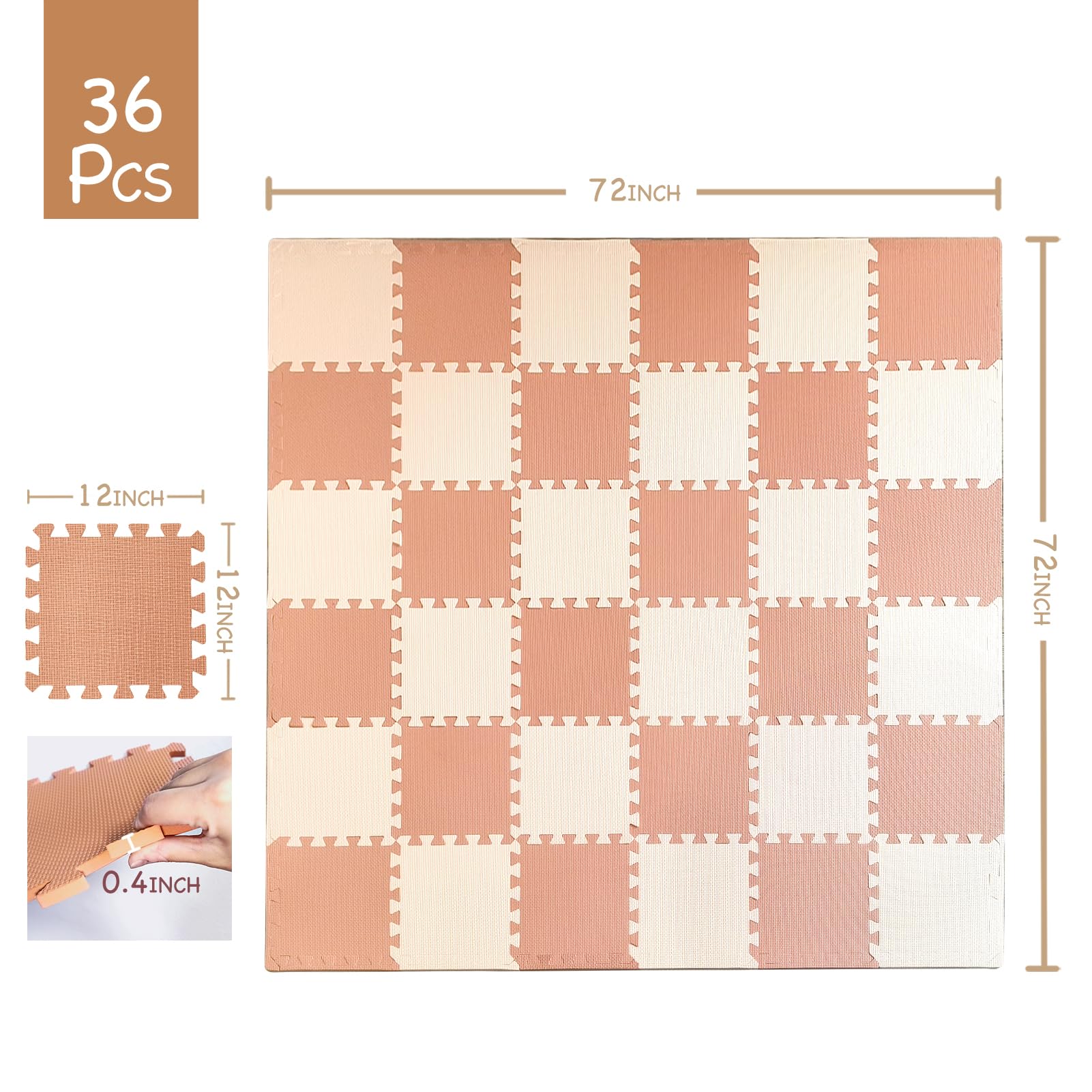 Amazon.com: TCBunny Kids Soft EVA Foam Jigsaw Puzzle Play Mat, 36