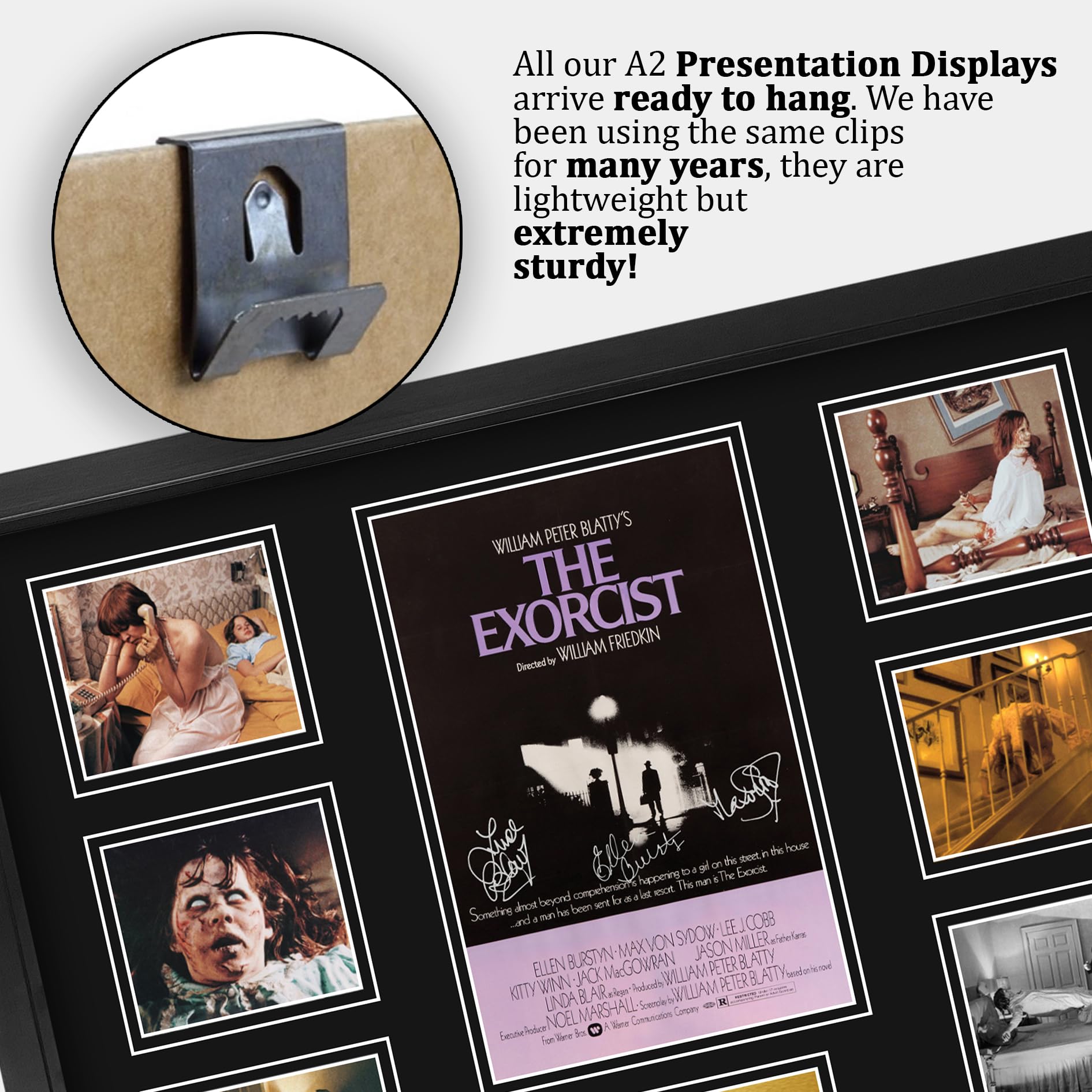 HWC Trading The Exorcist Ellen Burstyn Regali Stampato Poster Firmato Autografo Immagine Per Film Memorabilia Tifosi - A2 Incorniciato (ID-006463)