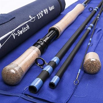 Spey/Switch Fly Rod 4/5/6/7/9ft 4/5/6 Piece Rod IM10 Carbon Fibre Fishing Rod with Cordura Tube