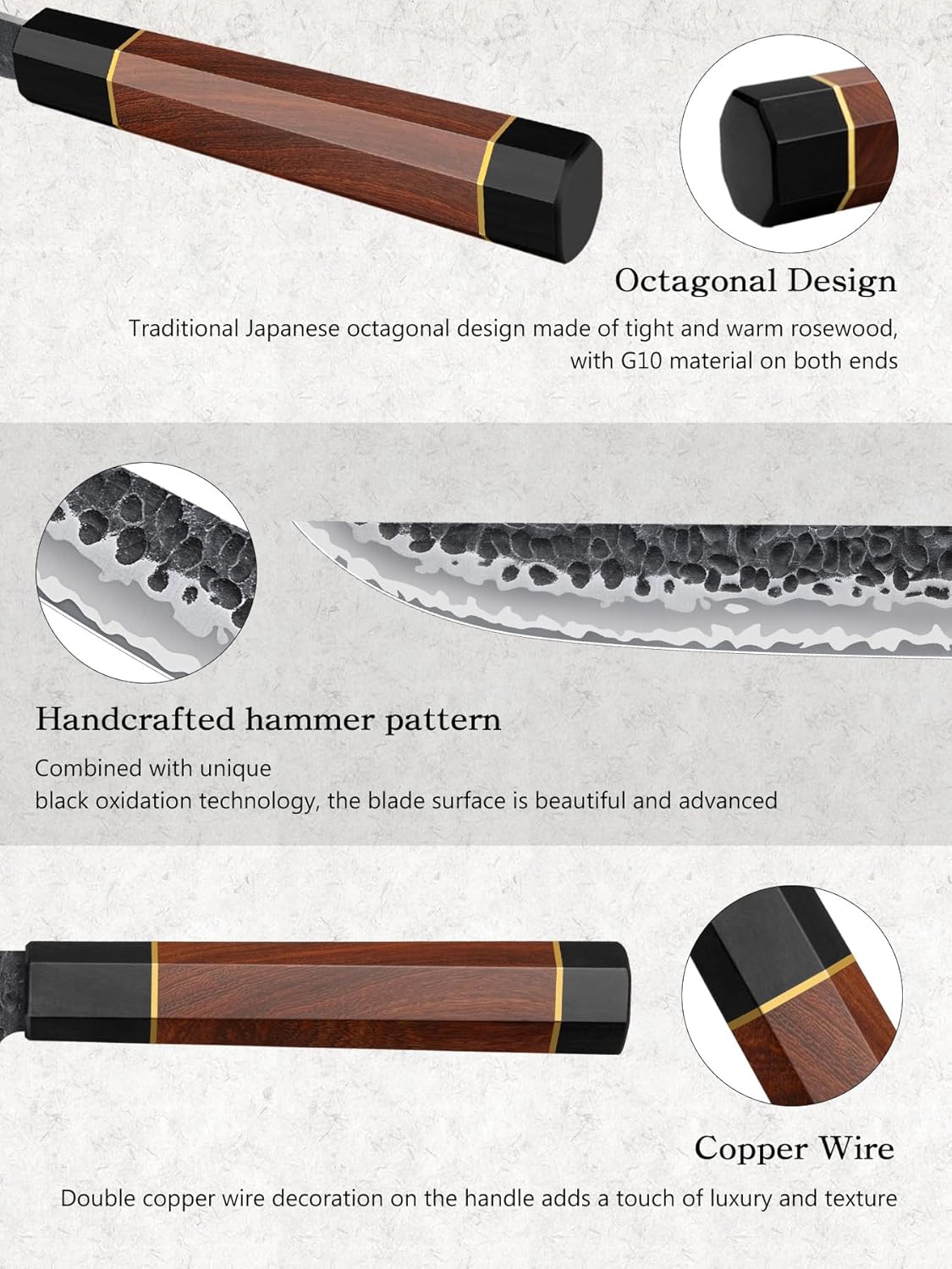 HOSHANHO 7 Inch Fillet Knife, Razor Sharp Hand Forged Boning Knife, Japanese Super Steel Fish Knives with Ergonomic Handle for Meat and Poultry - Image 3