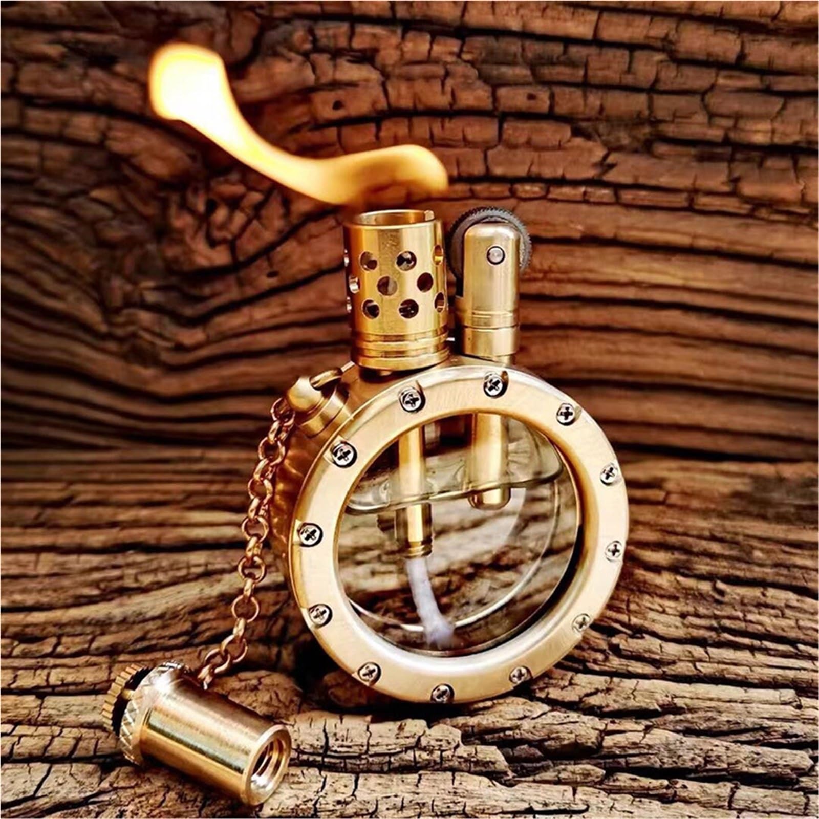 Encendedor de queroseno, diseño retro, estilo steampunk, botella transparente creativa, regalo único para hombres, papá, marido, al aire libre, camping, viajes