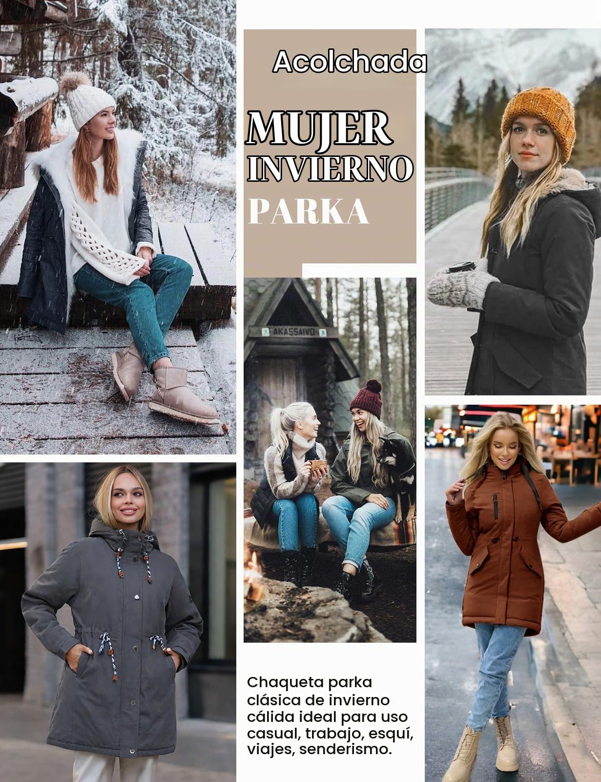 Xnova Abrigos Parka Mujer Invierno Largo Chaquetas de Forro Polar de Algodón Chaquetón Termica Felpa con Capucha de Pelo Sintetico Cazadoras Talla Grande Cálido