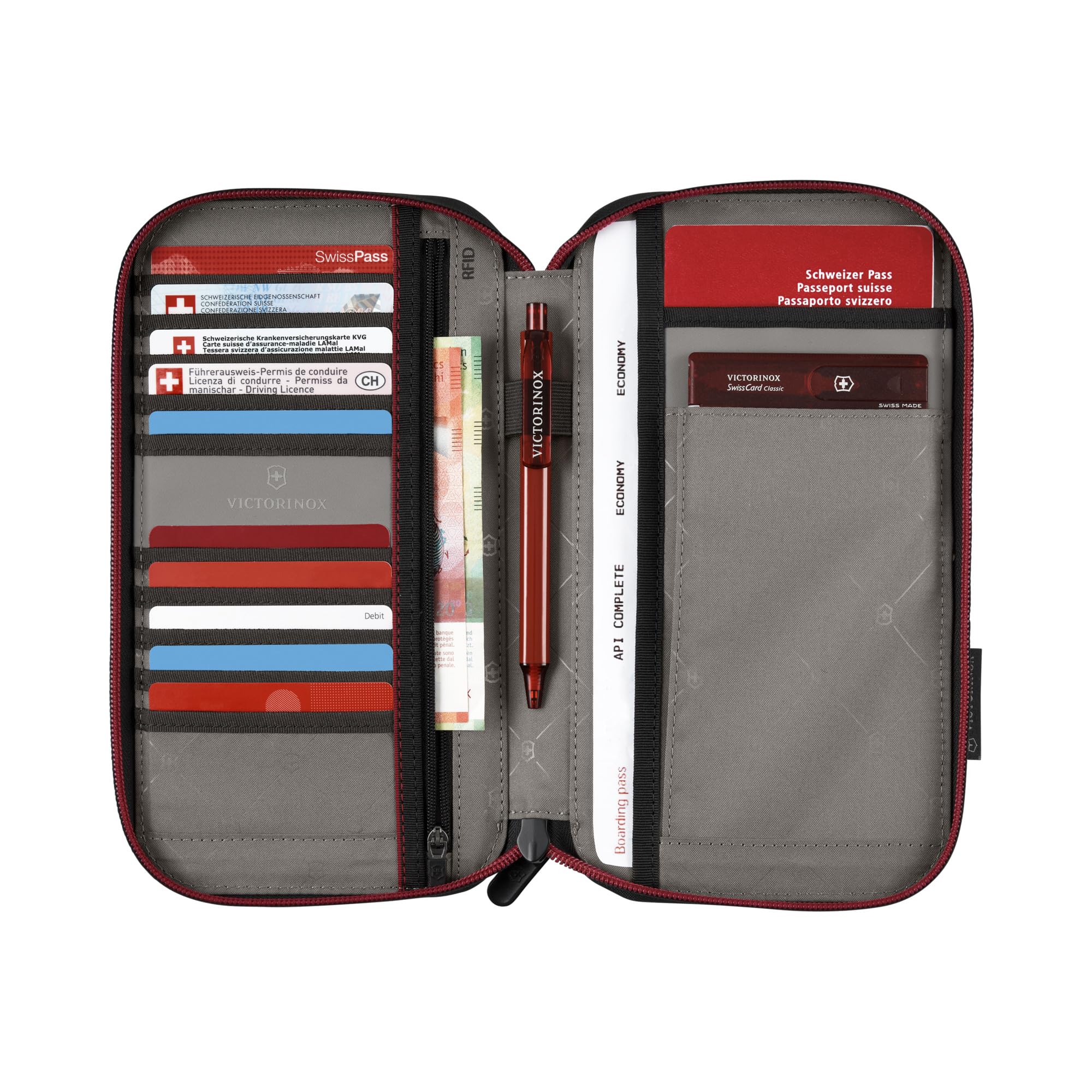 Victorinox Travel Essentials Reisemappe mit RFID-Schutz, Reisepasshülle, Organizer für Dokumente