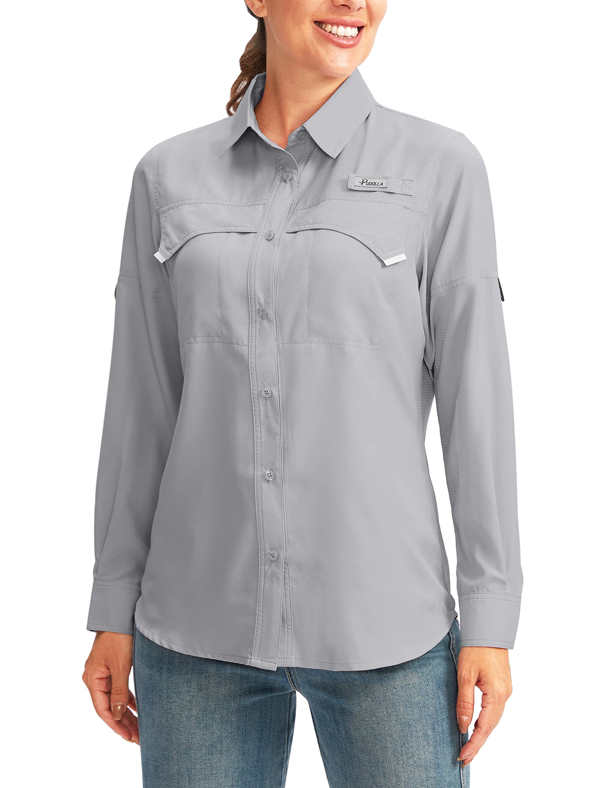 Women's UPF 50+ Sun Protection Shirts Long Sleeve for Fishing Hiking Safari
