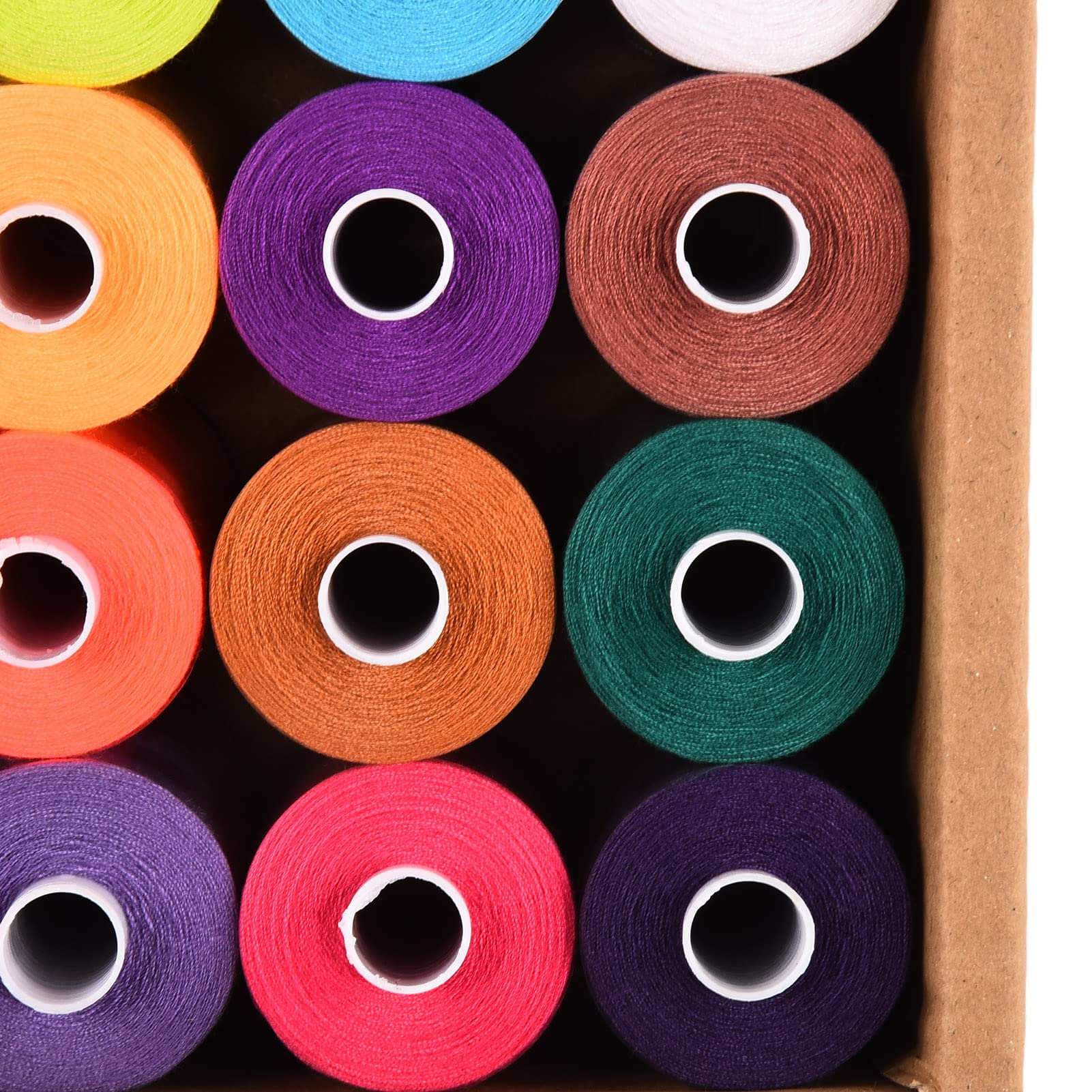 Mavaol Juego de hilos de coser poliéster 1000 yardas 42 colores Kit de carretes de bordado DIY para el hogar