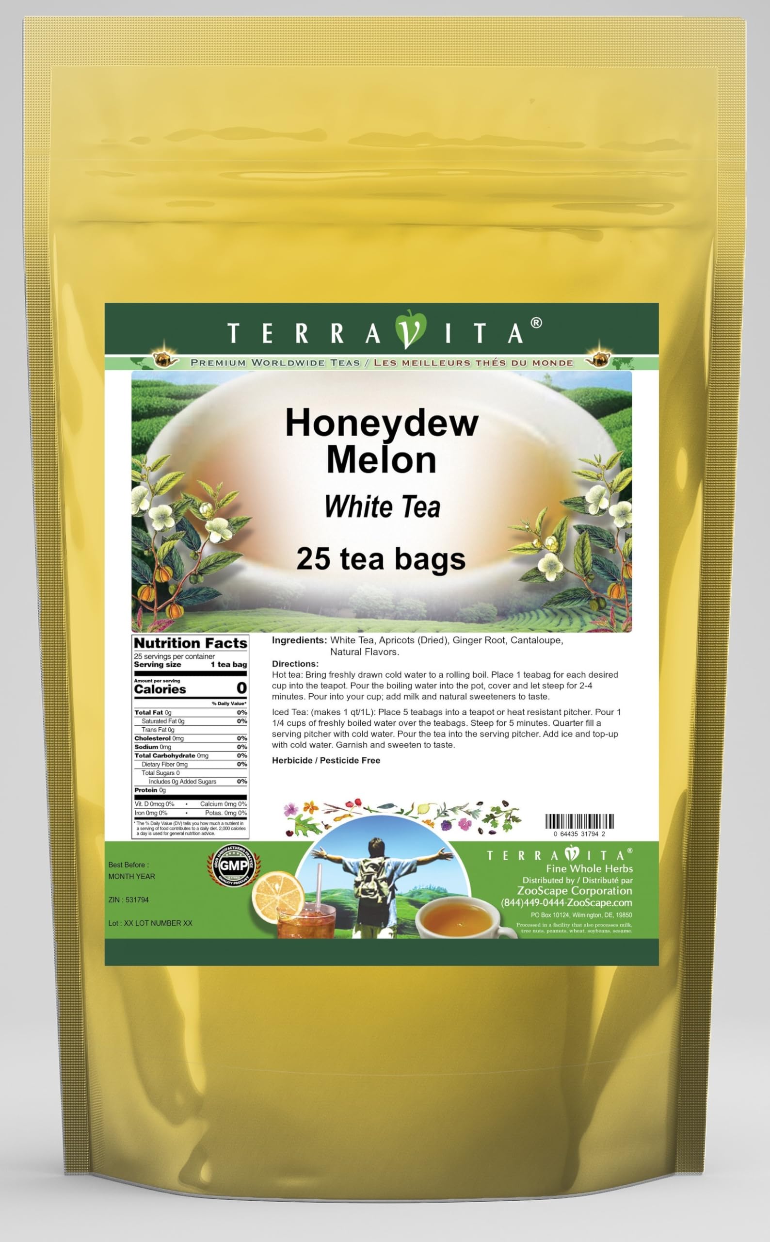 Amazon.com : Honeydew Melon White Tea (25 tea bags, ZIN: 531794