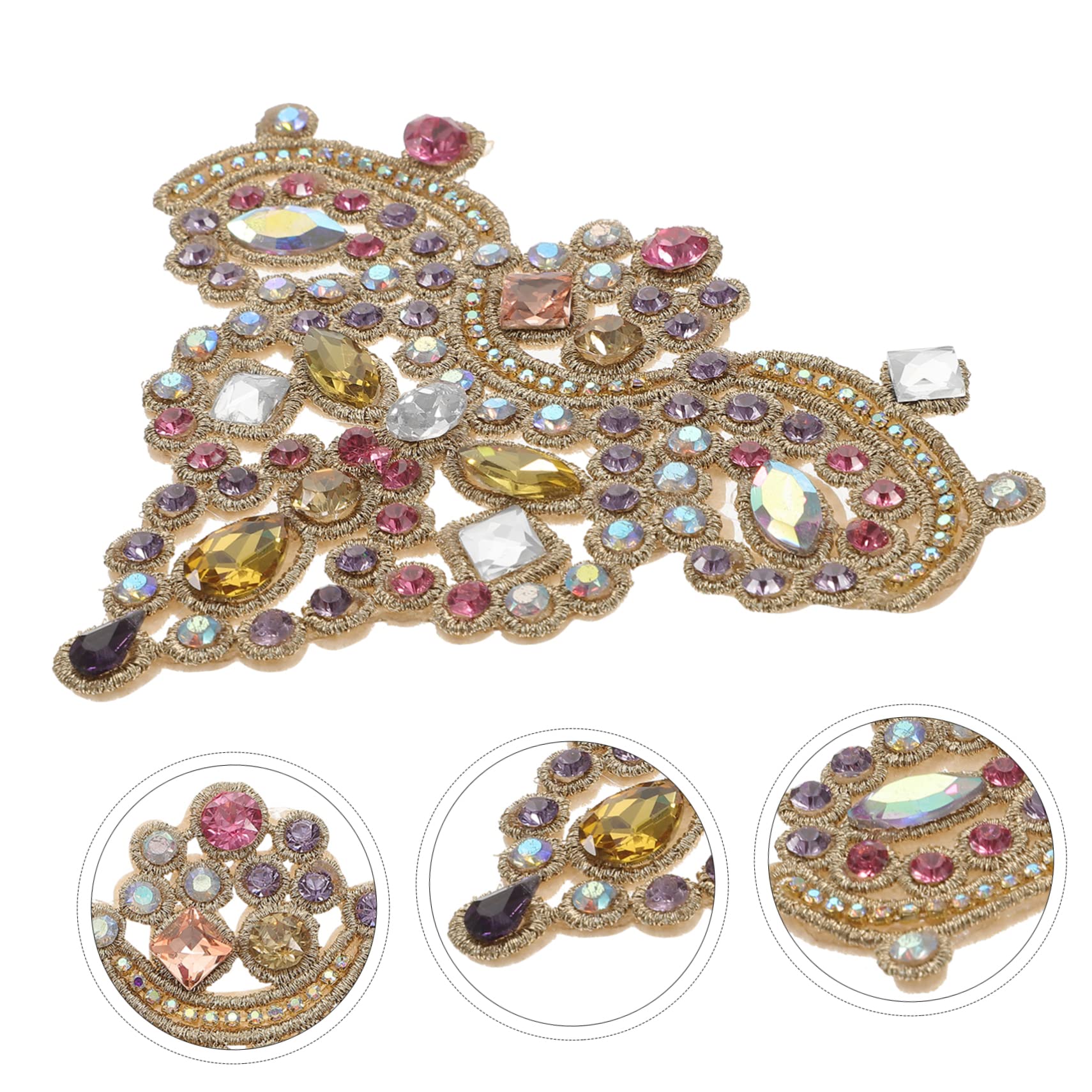 VILLCASE 5pezzi Rhinestone Applique Patch Per Abbigliamento Decorazione Termoadesiva Glitter Per Scarpe Borse e Accessori Per e Riparazioni Di Vestiti