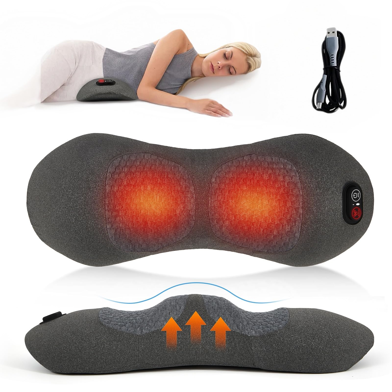 Photo 1 of KITCADA Triple Fusion Back Massager with Heat-Sciatica Pain Relief & Spine Decompression Device, Deep Tissue Massager for Lower Back Pain, Office Chair and Home Use for Chronic Sufferers