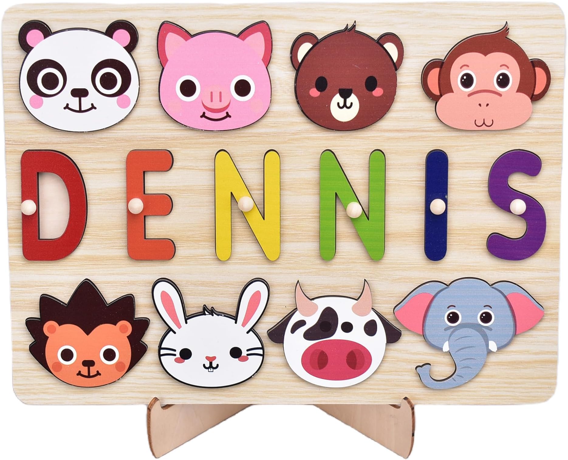 Name Puzzle for Toddlers, Montessori-Inspired Wooden Toy, Custom Puzzle for Kids Ages 4-6, Baby Gift Idea for Easter or 1st Birthday