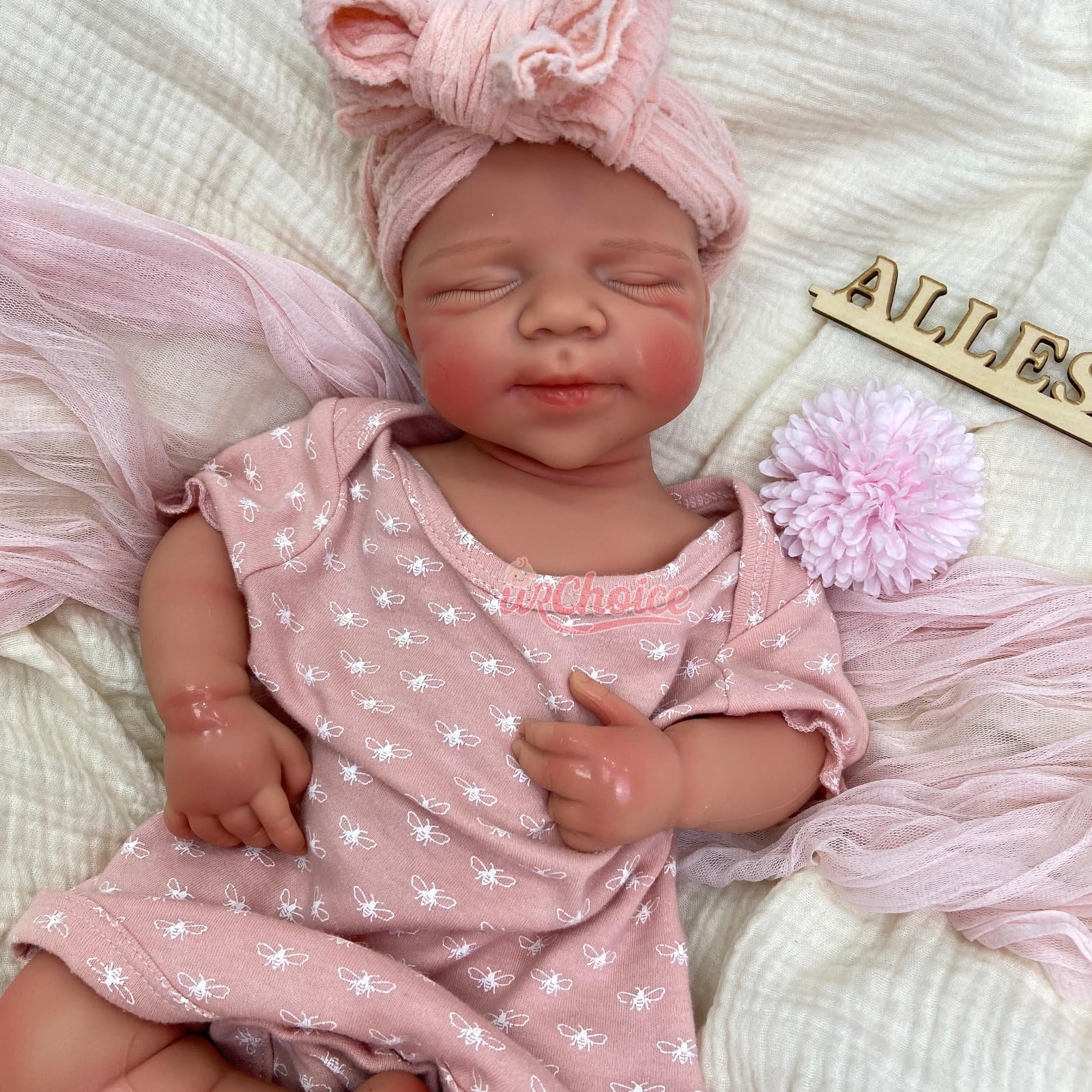 Muñeca Bebé Reborn Silicona de Cuerpo Completo,50cm con Boca Abierta