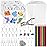 ASTARON 168Pcs Shrinking Plastic Sheets Kit Includes 15 Shrinking Film Art Paper, Hole Punch, 12 Colored Pencils and 140 Pcs Shrinkles Keychain Jewelry Making Accessories for Kids Craft Supplies