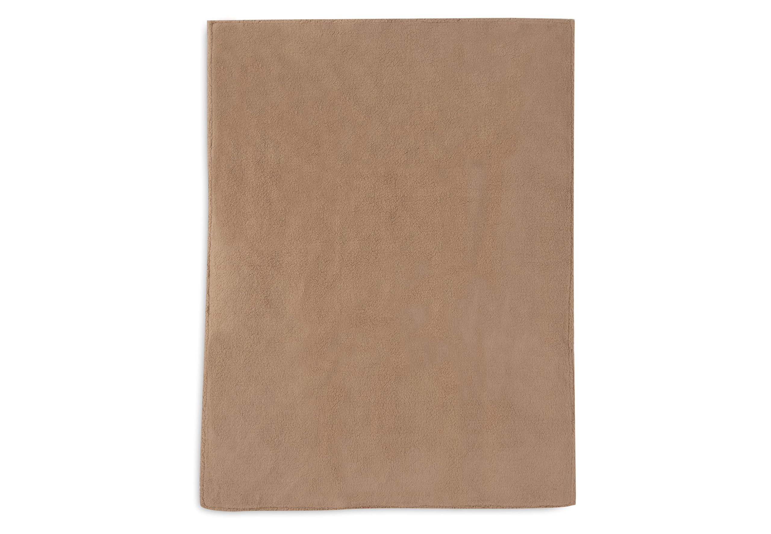 Jollein Kocyk dziecięcy Check Knit, Biscuit - Teddy Fleece - 75 x 100 cm - 60% bawełna, 40% akryl, strona wewnętrzna 100% poliester - do kołyski dla niemowląt - 2.0 TOG - certyfikat Öko-Tex - wzór