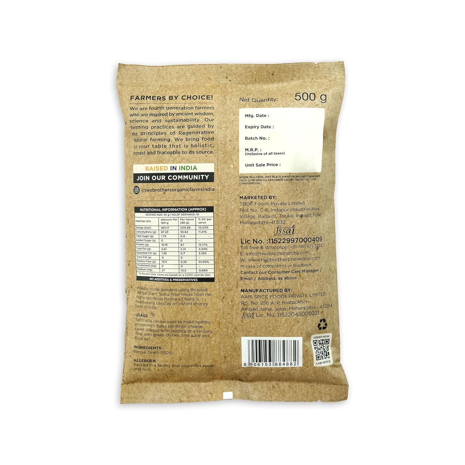 Buy Now Two Brothers Organic Farms Sattu Atta (500G) | Made Using Be... 1 Buy Now Two Brothers Organic Farms Sattu Atta (500G) | Made Using Be...