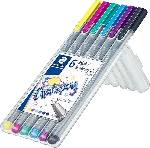 Miniatura 2 de STAEDTLER 334 Triplus Fineliner - Bolígrafos triangulares (0.012 in, 6 unidades), color galaxia