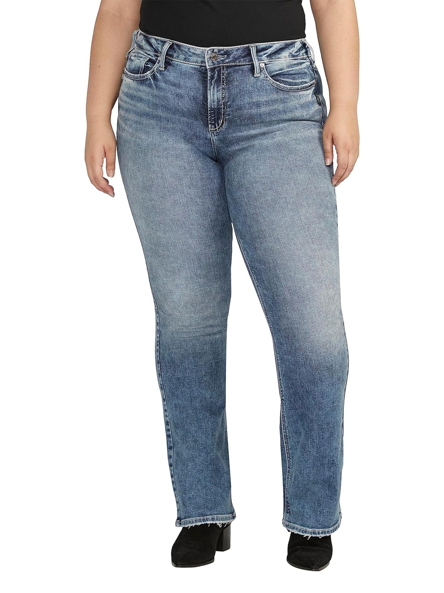 Silver Jeans Co. Women's Plus Size Suki Mid Rise Curvy Fit Bootcut Jeans