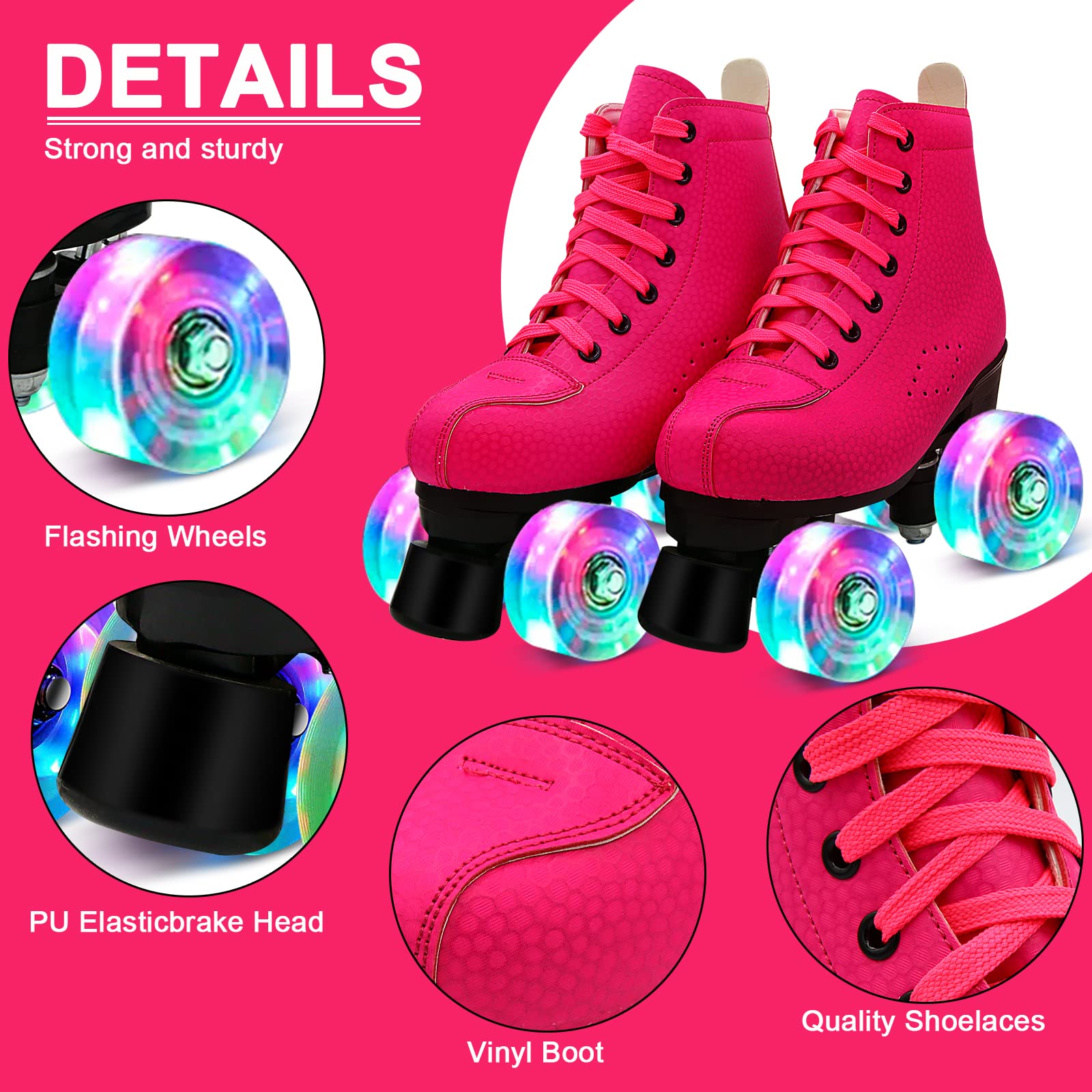 PERZCARE Roller Skates for Women&Girls,Premium Hightop Classic Double