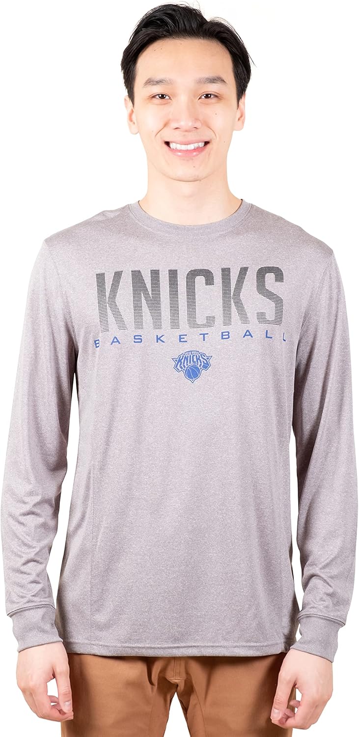 Ultra Game Men's NBA Official Long Sleeve Athletic Quick Dry Performance T-Shirt