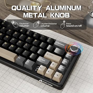 Attack Shark X66 60% Wireless Mechanical Gaming Keyboard with Volume Knob and A.Jazz AJ159APEX 8Khz Wireless Gaming Mouse Ultralight 56g with Magnetic Screen Charging Dock Combo Set(Star Black)