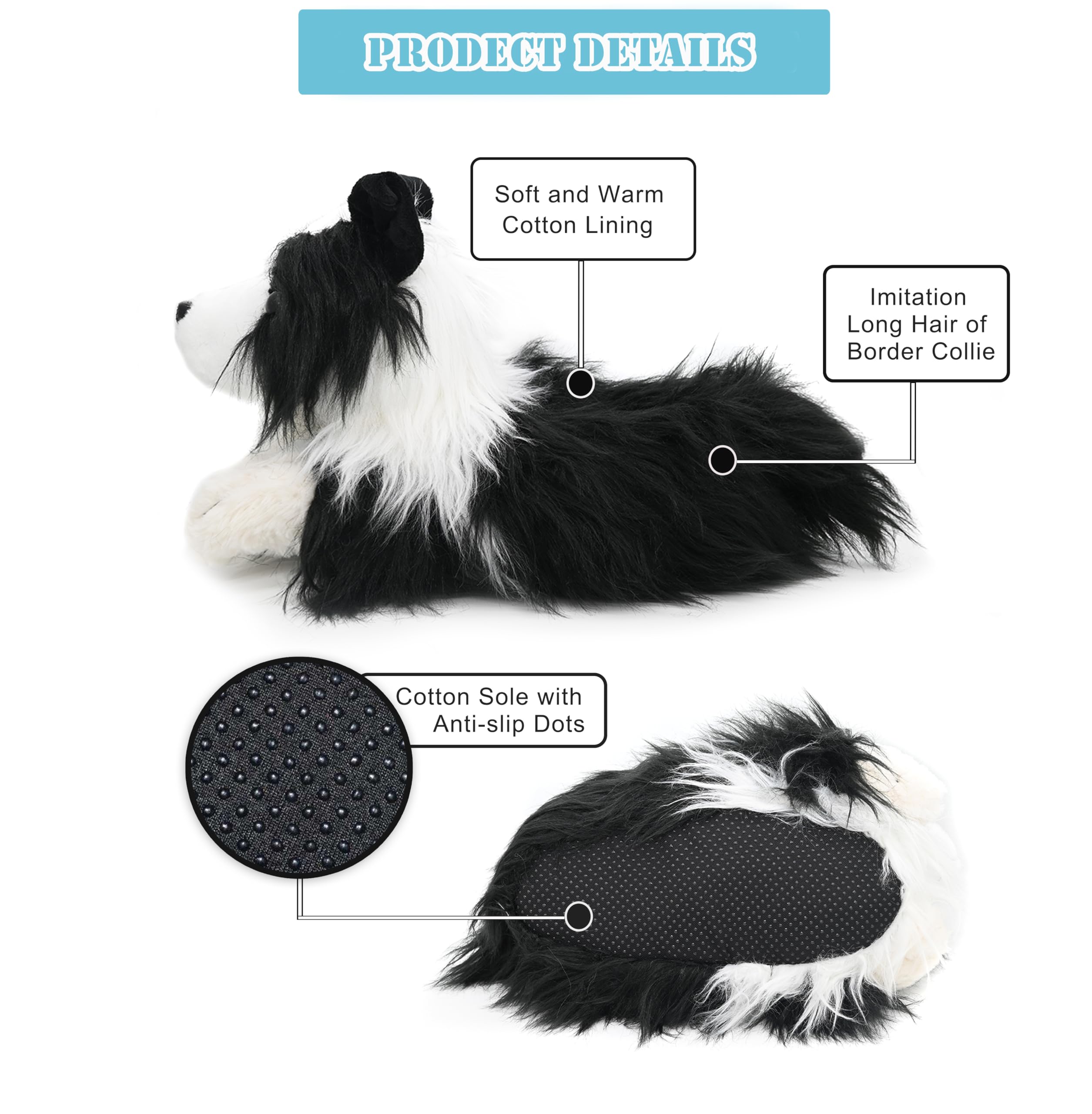 Onmygogo Pantofole invernali Fuzzy Animal Dog House per uomini e donne