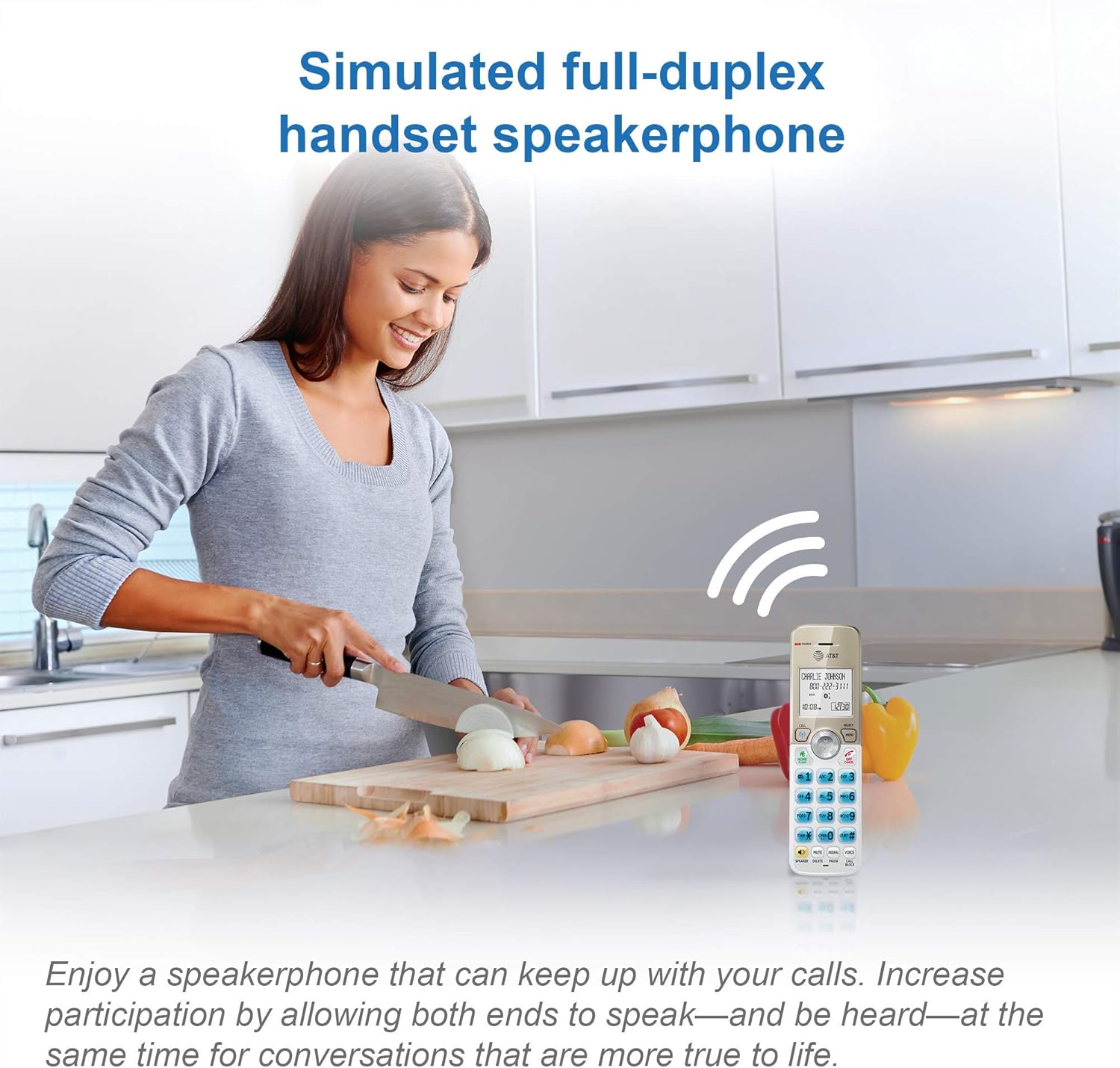 AT&T DL72319 DECT 6.0 3-Handset Cordless Phone for Home with Connect to Cell, Call Blocking, 1.8" Backlit Screen, Big Buttons, intercom, and Unsurpassed Range (Renewed)