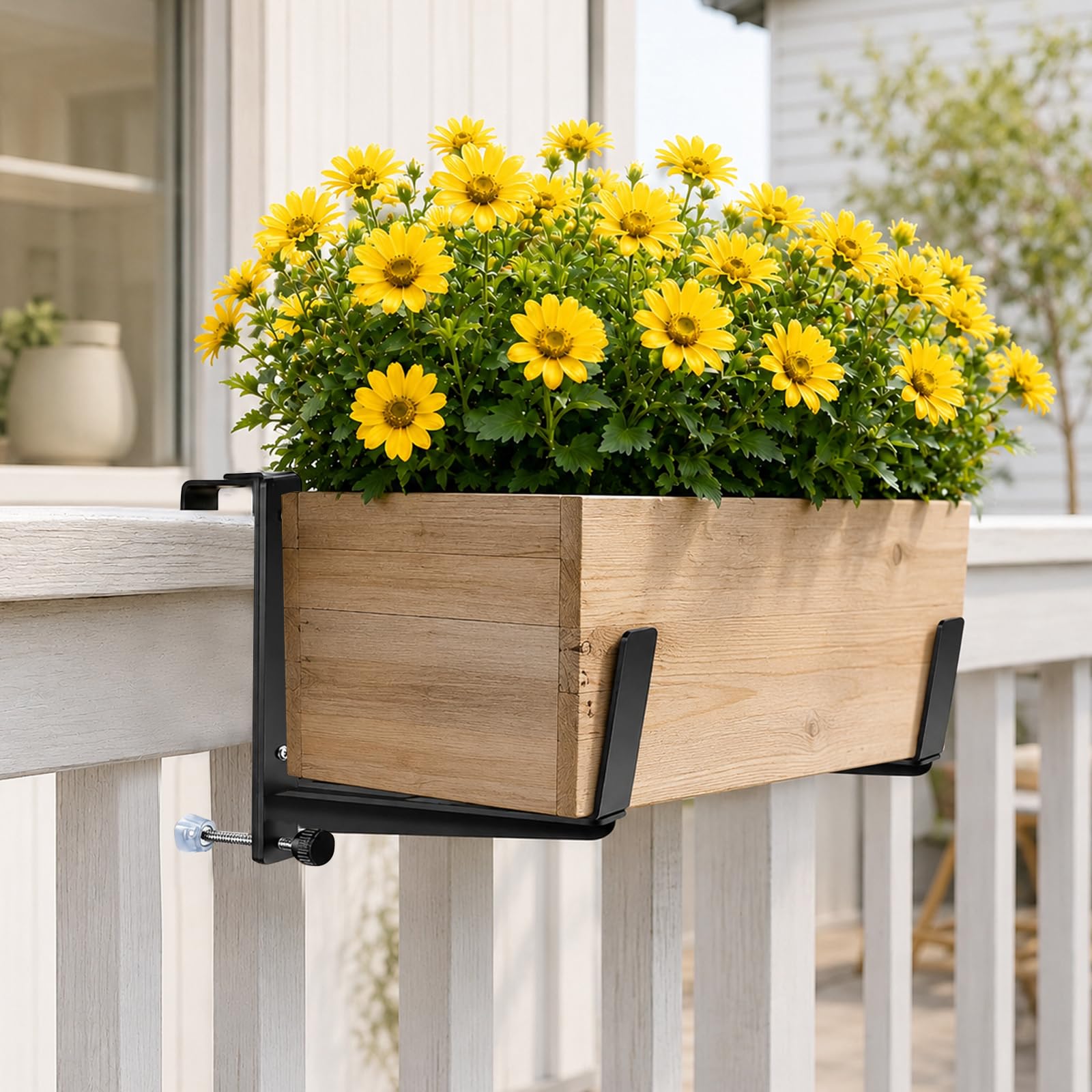 2 Stück Blumenkastenhalterung, Balkonkastenhalter Schwerlast, Verstellbare Fensterkastenhalterungen Und Pflanzkastenhalterungen Für Geländer, Massive Blumenkastenhalterung für Balkon, Terrasse