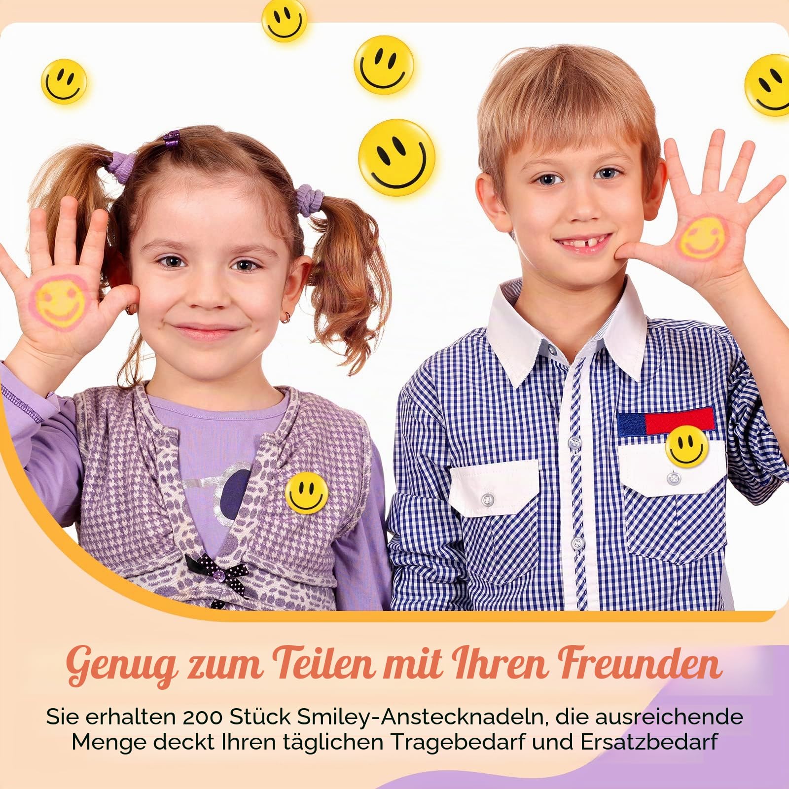 200 Stück Happy Smile Face Button Pin Retro Pinback Buttons Badge Classic Smile Face Pin für Rucksäcke Zubehör Damen Neuheit Knöpfe und Anstecknadeln, 3,2 cm Durchmesser