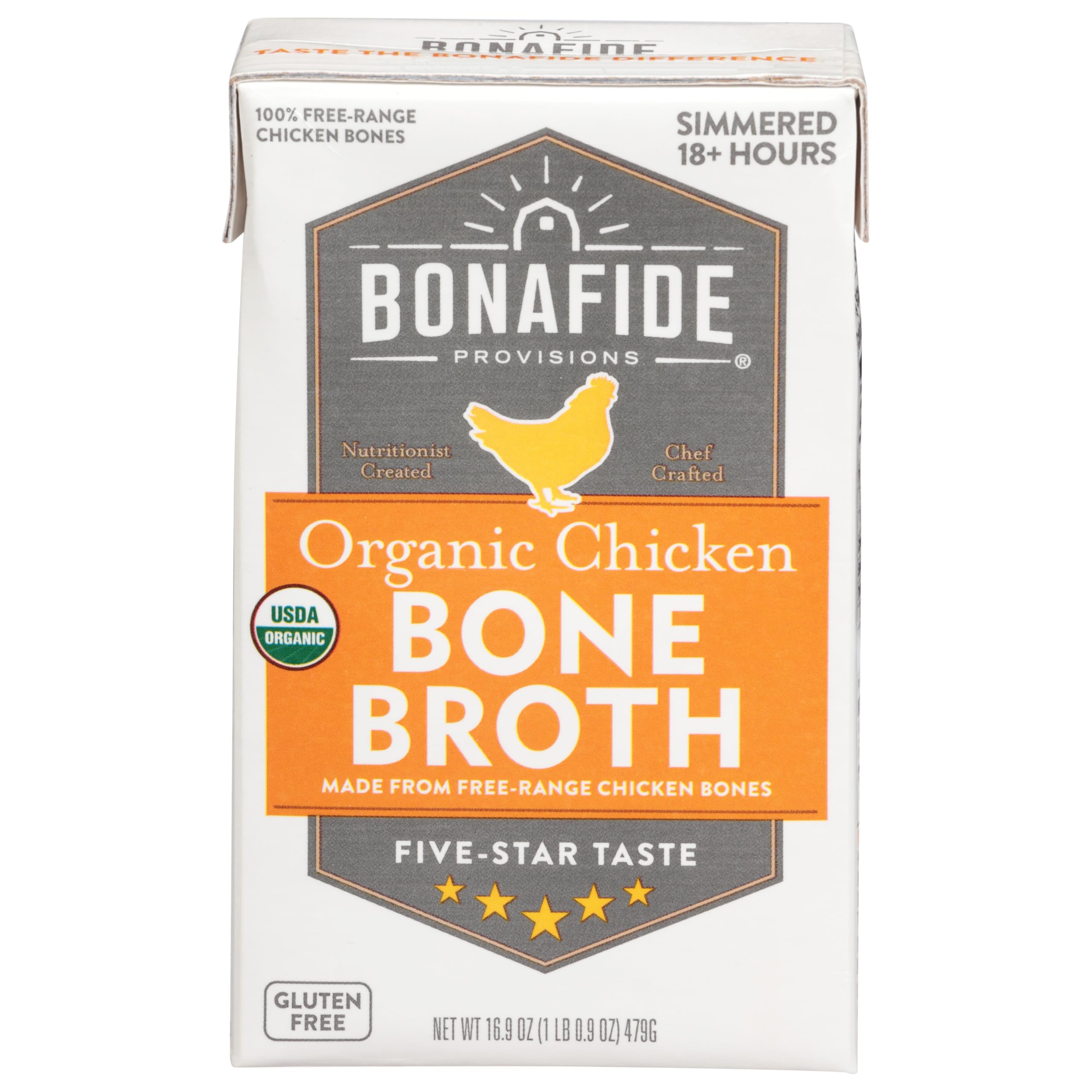 BONAFIDE PROVISIONS Organic Chicken Bone Broth, 16.9 OZUSDA Organic