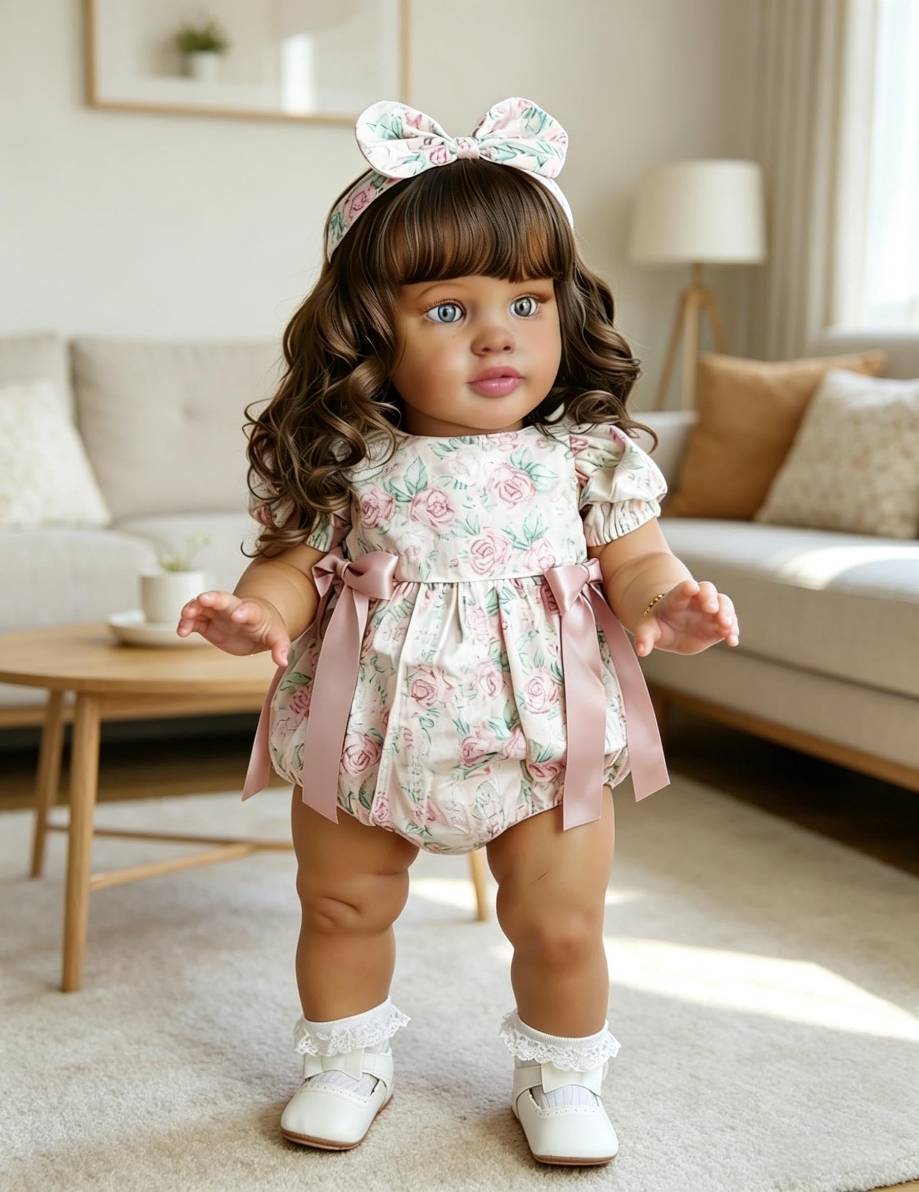 RXDOLL 26 cali 66 cm duży rozmiar Reborn lalki niemowlęce miękka winylowa tkanina ciało realistyczne odrodzone maluch dziewczyna otwarte oczy prawdziwe życie lalka bobas stojąca dziewczyna