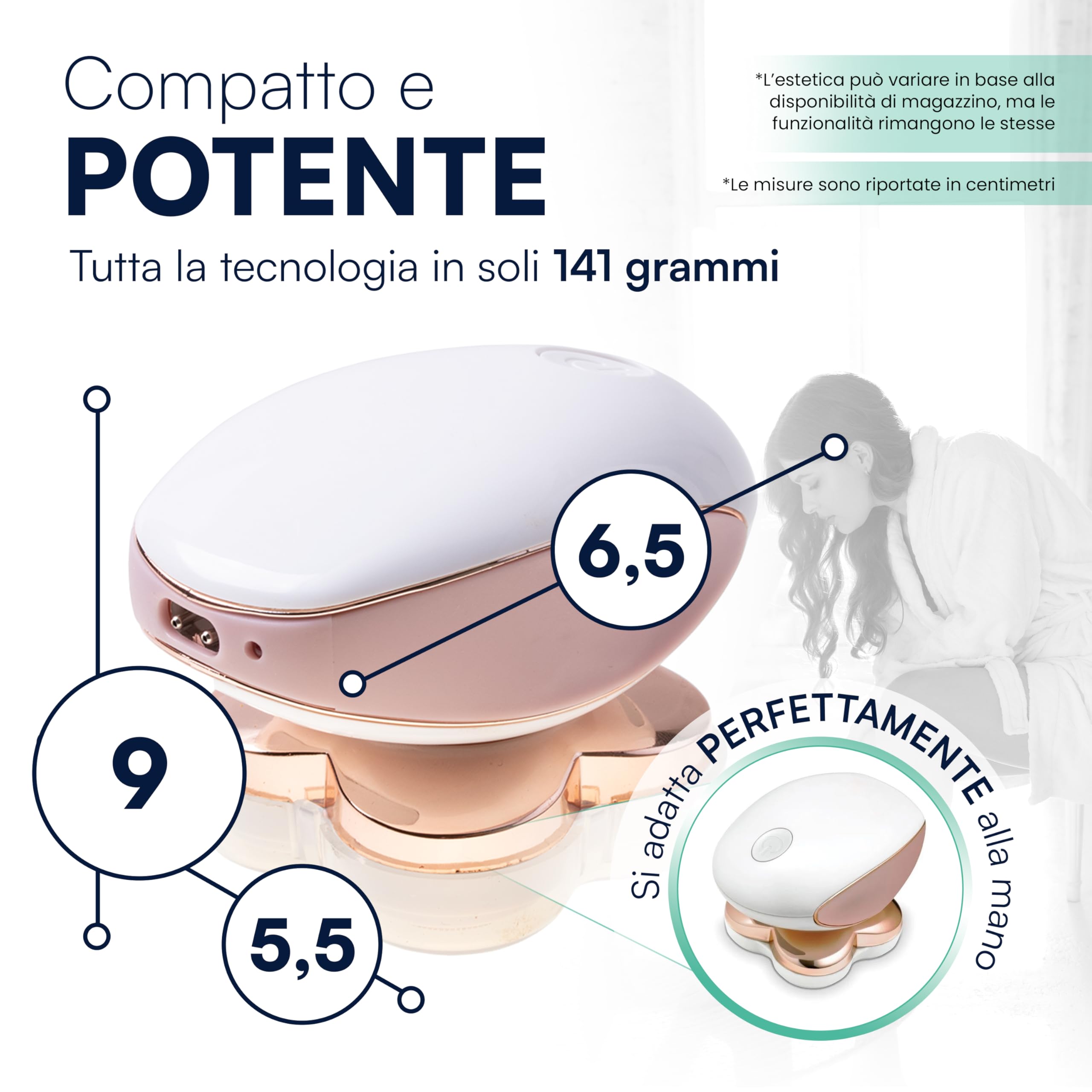 TEMPO DI SALDI Rasoio Elettrico Donna per Viso e Corpo Indolore con luce LED Ricaricabile, Epilatore Elettrico Donna Portatile con Testine Rotanti Lame Ipoallergeniche, Rasoio Corpo Delicato