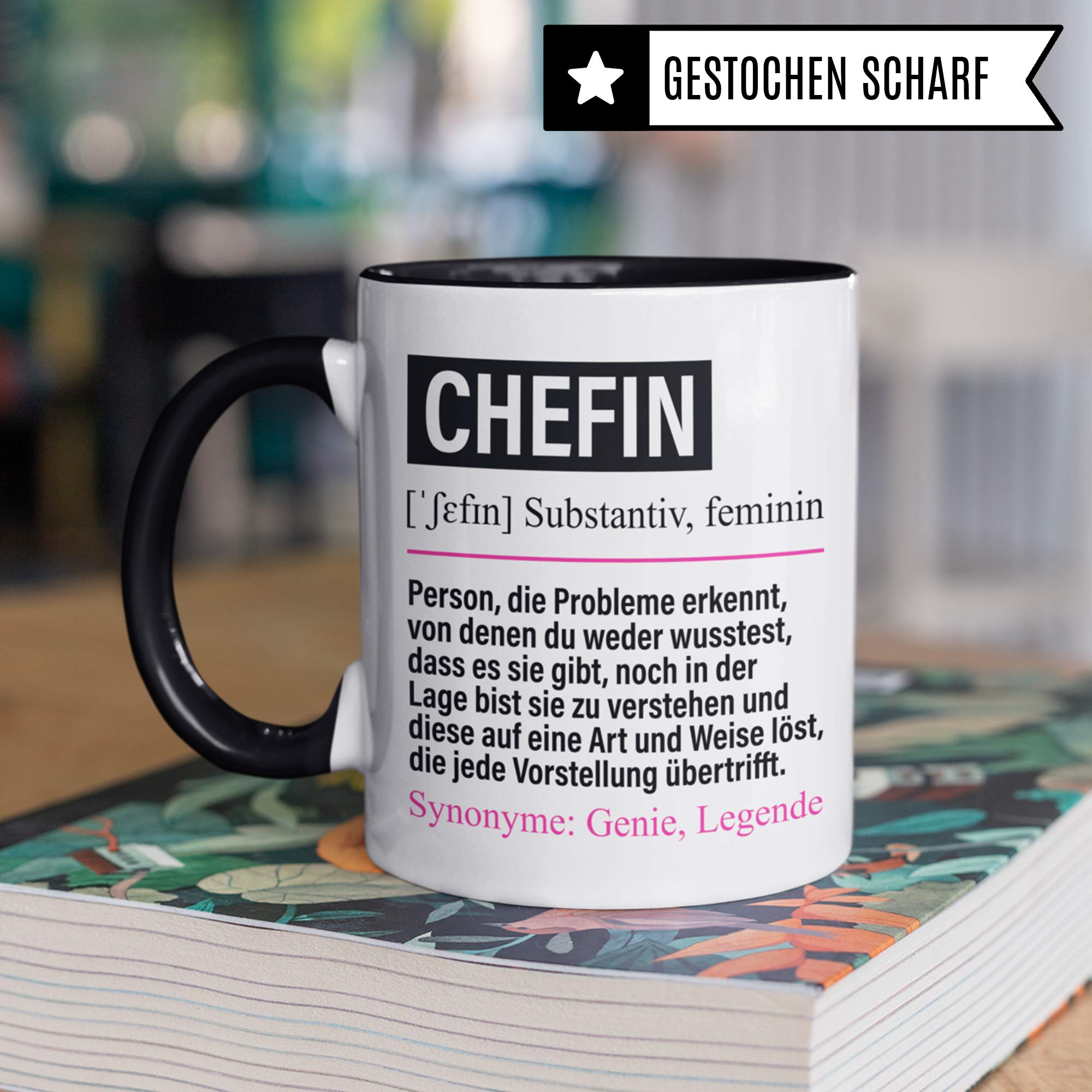 Pagma - Tazza con stampa Chefin, idea regalo, con scritta in lingua tedesca