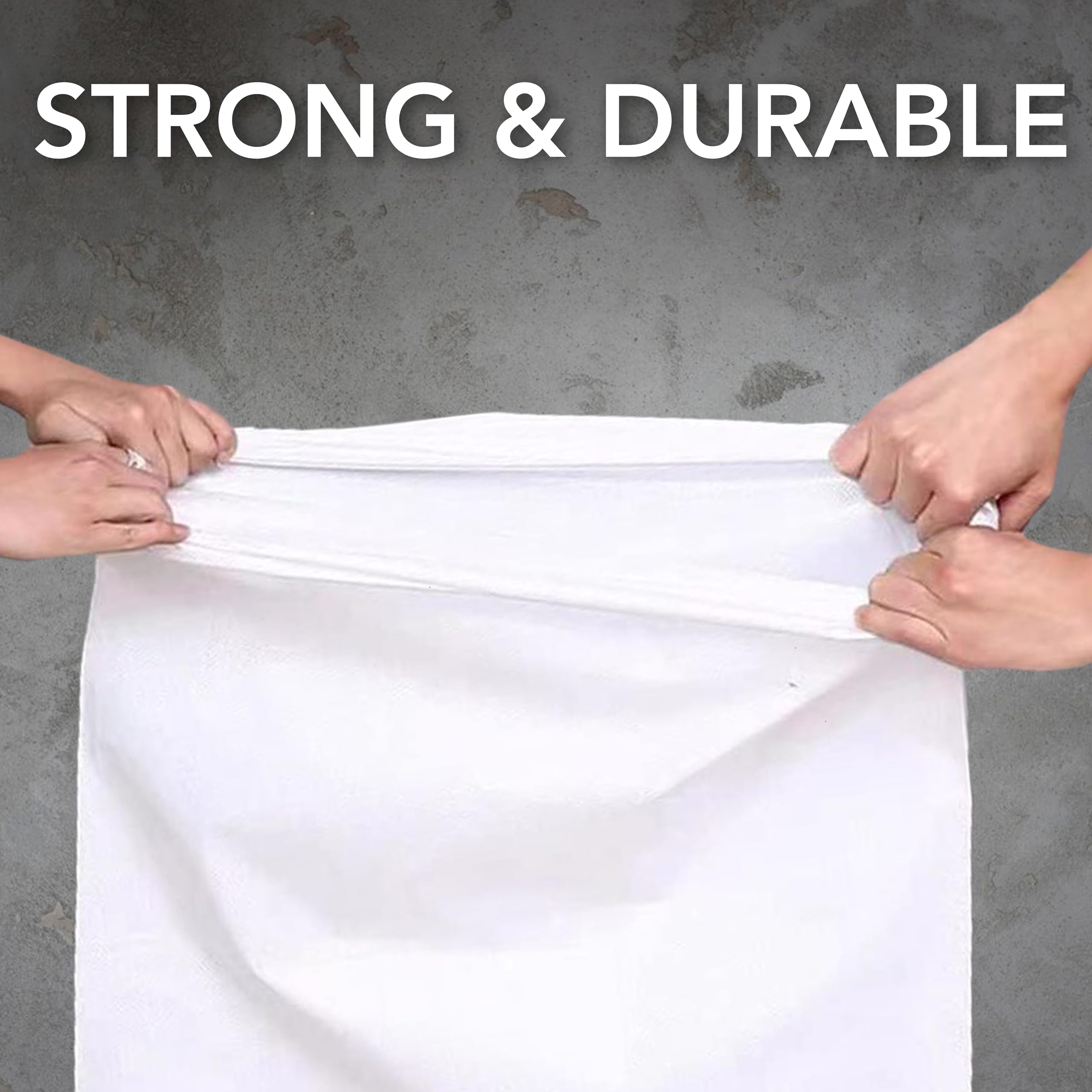 PRIMES DIY Sacchetti in polipropilene resistente con fodera, per rifiuti da giardino, extra large, in polipropilene e polipropilene, colore bianco, confezione da 15