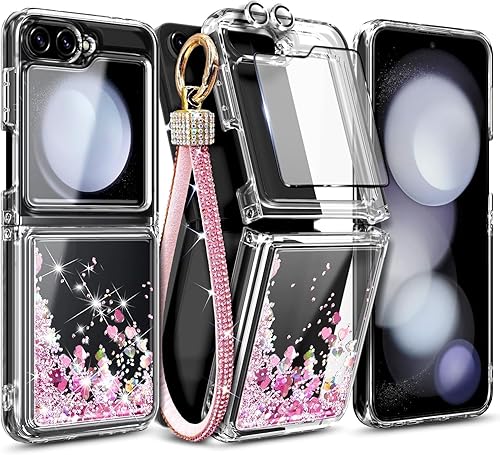 NGB Supremacy Funda para Samsung Galaxy Z Flip 5 (5G 2023) con protector de pantalla de vidrio templado, protector de lente de cámara, cordón de disponible en Yaxa Colombia