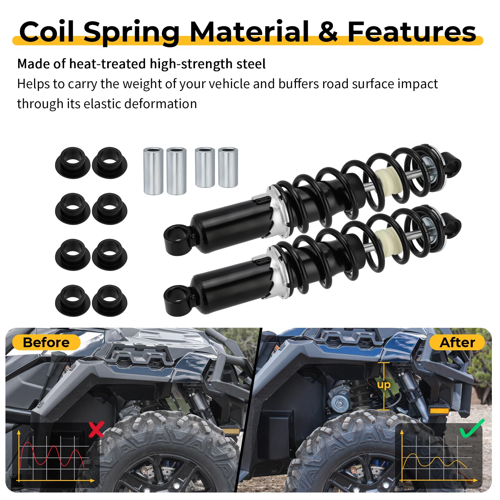 Amortisseur avant pour Polaris Sportsman 550 Sportsman 850 Sportsman 1000 Scrambler 850 7043464