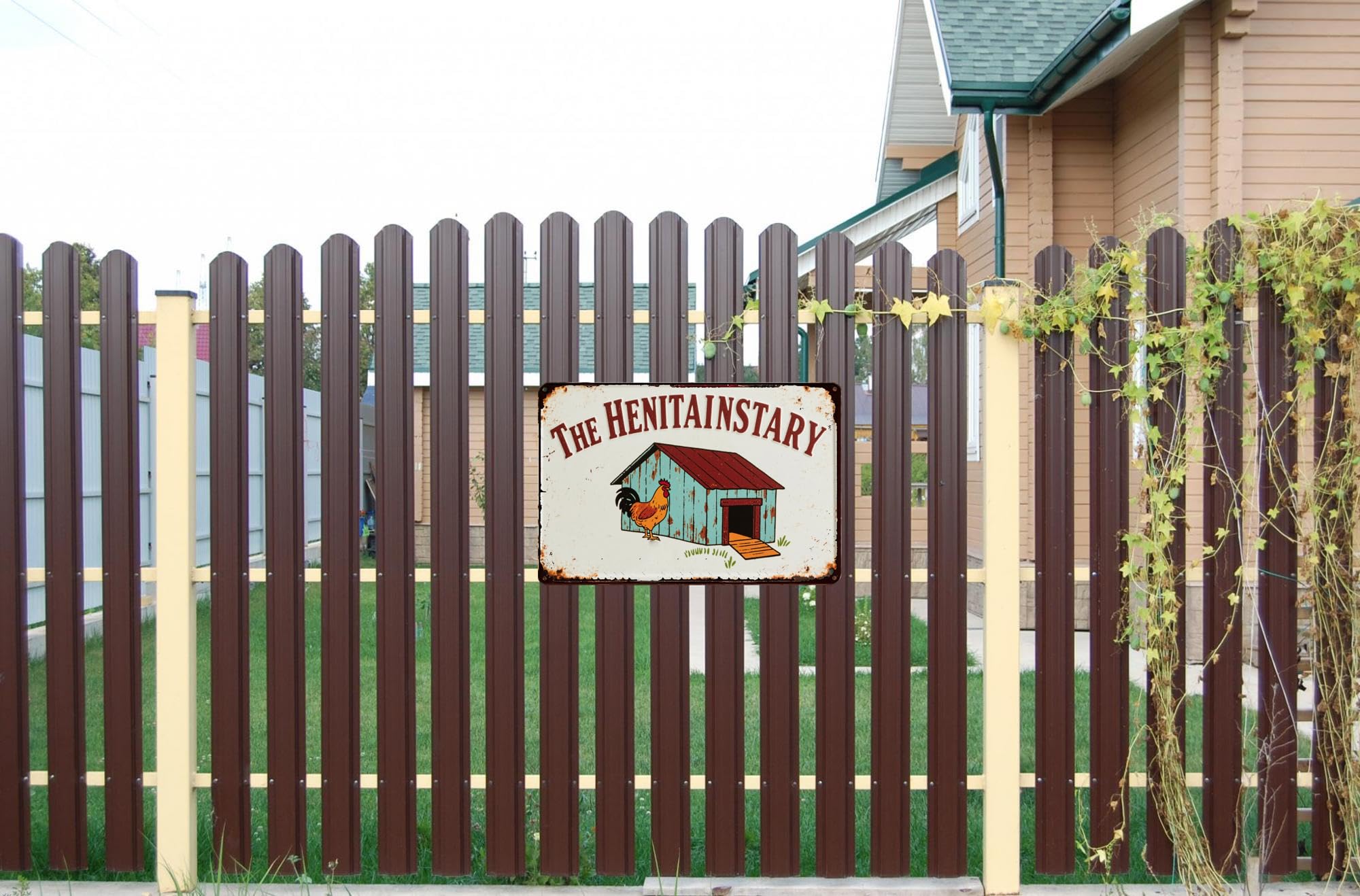 Farmhouse Chicken Coop - Targa in metallo vintage retrò per