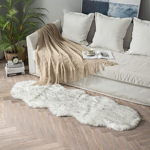 Miniatura 7 de MIULEE - Tapete de pelo de oveja sintética, decorativo, supersuave, mullido, para poner al lado de la cama, sofá, suelo y habitación del bebé,