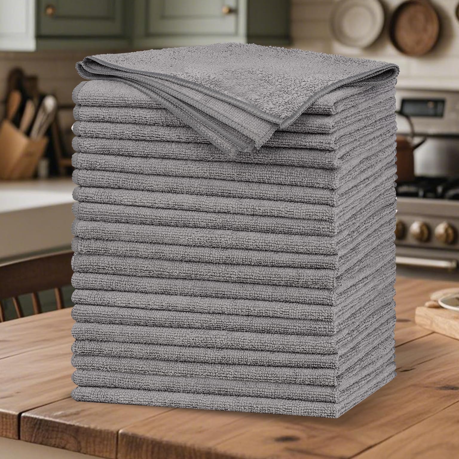 20 Pack Microfiber Cleaning Cloth, Lint-Free Car Wash Towels, All-Purpose Absorbent Cleaning Rags for Housekeeping, Dust Cloth for Office, Mechanic, Automotive — view 14