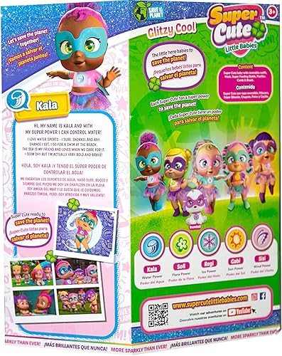 Miniatura 7 de Super Cute Little Babies Glitzy Cool - Kala Super Power Water - Ropa reversible - Biberón mágico iluminado - Luces y sonidos